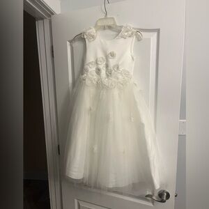 Elegant Floral Kids Off White Dress